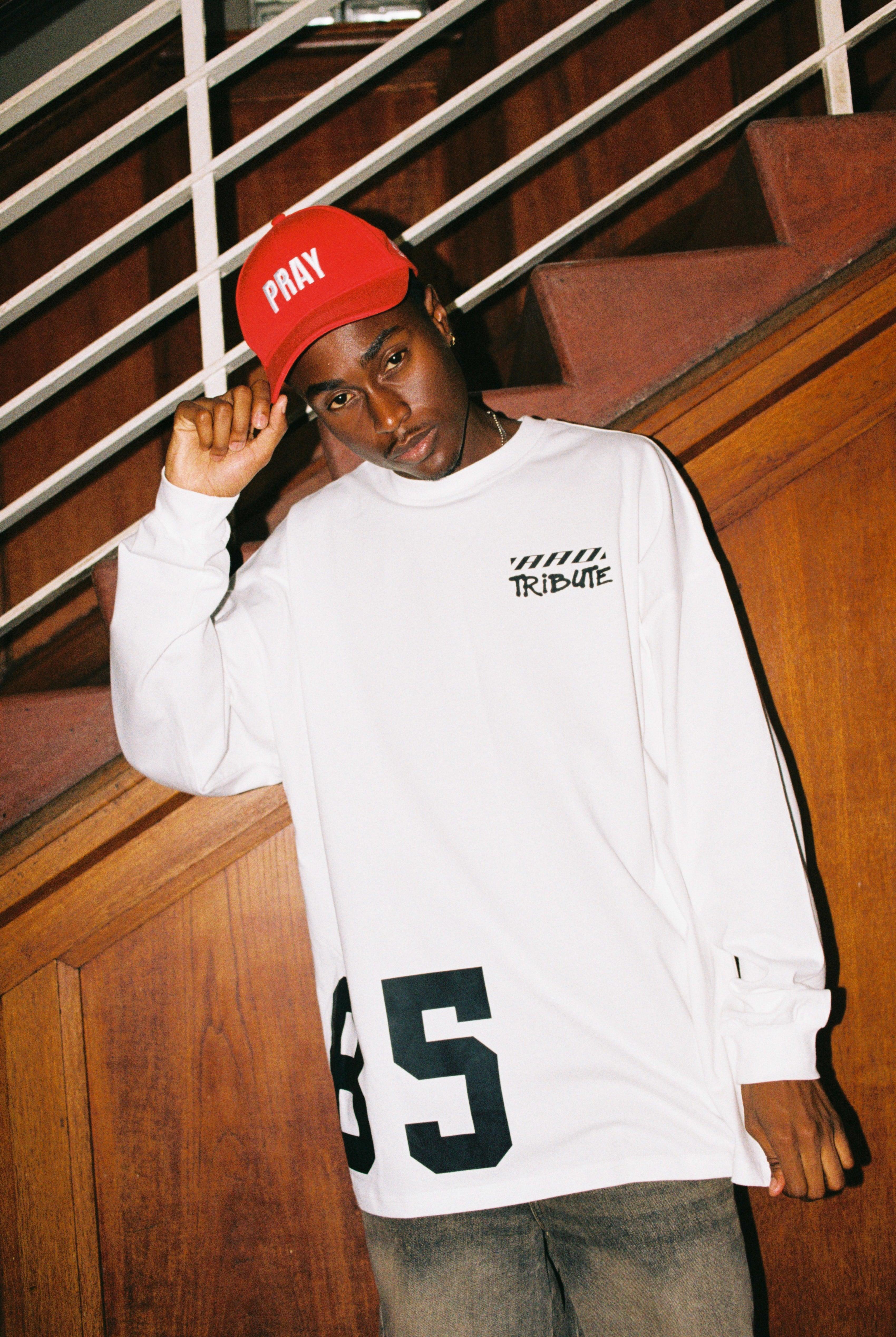 85 WHITE LUXURY LONG SLEEVE TEE