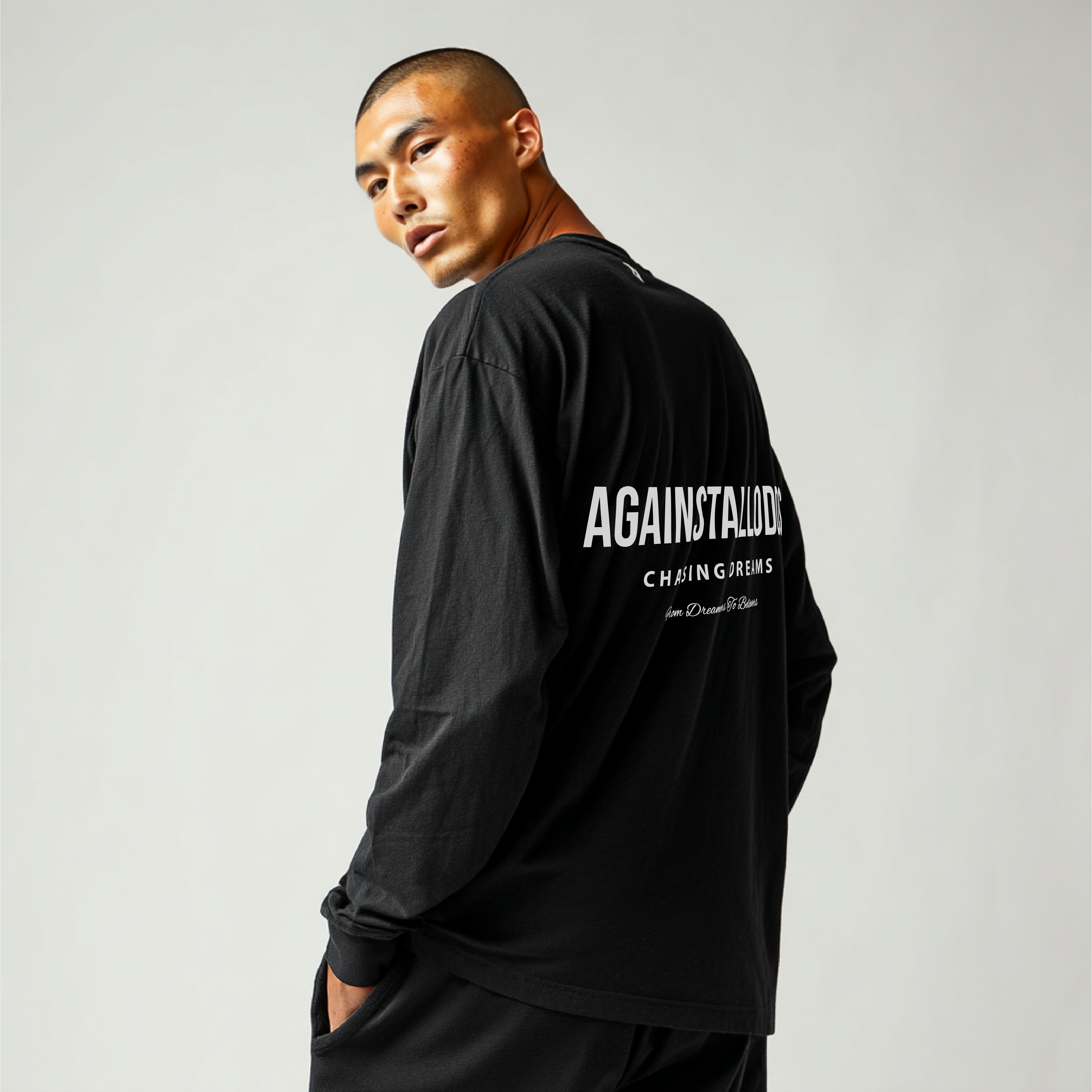DREAMERS BLACK LUXURY LONG SLEEVE TEE
