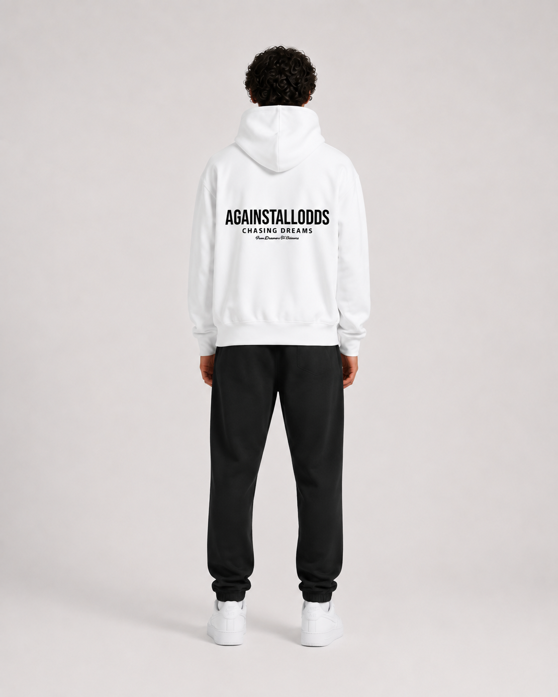 DREAMERS WHITE HEAVYWEIGHT HOODIE