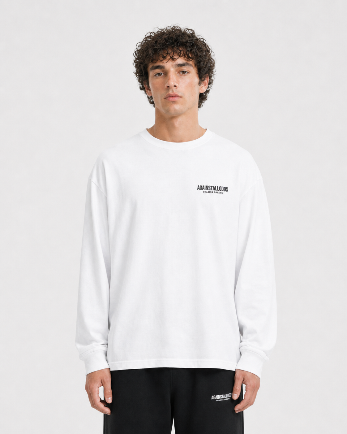 DREAMERS WHITE LUXURY LONG SLEEVE TEE