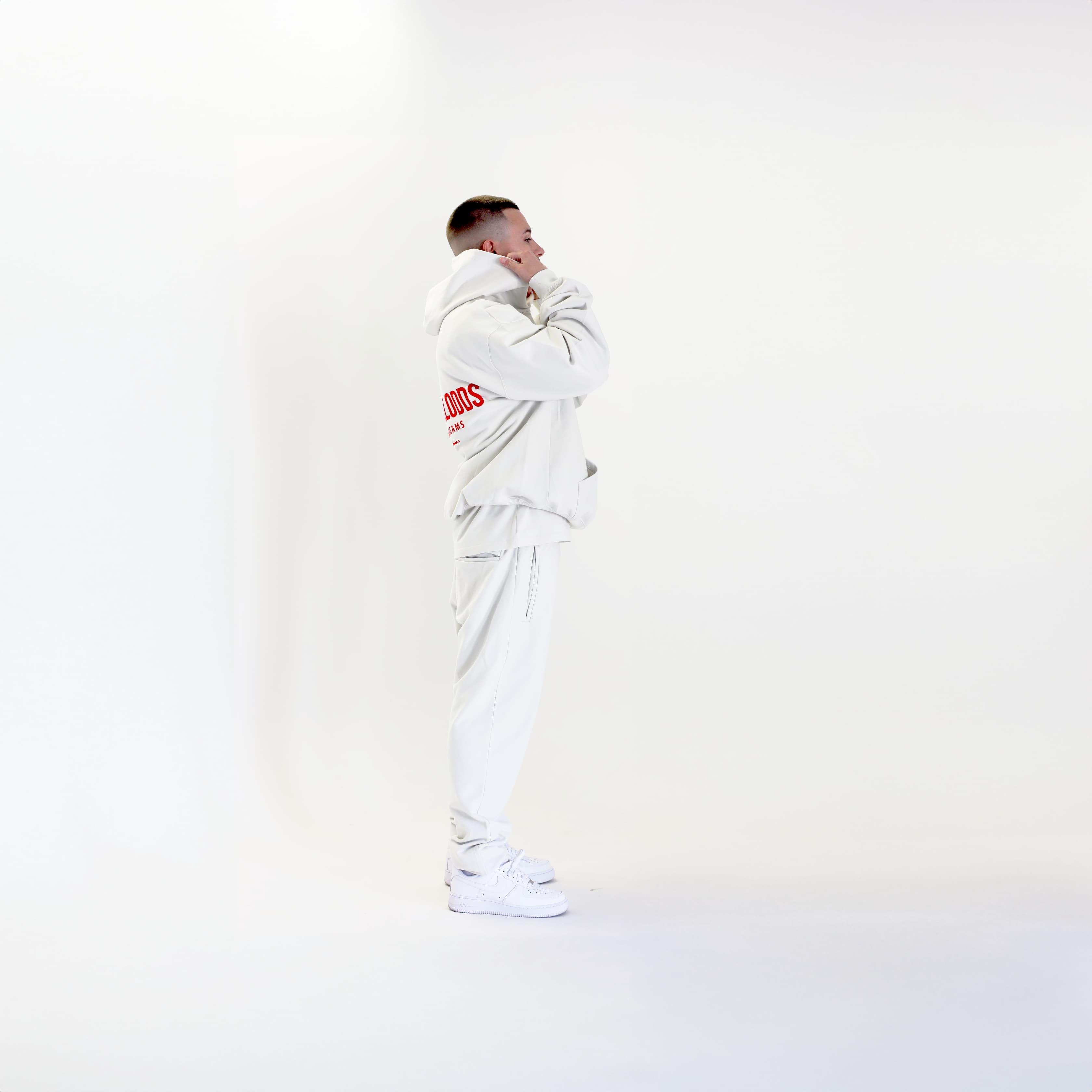 Elevated Series - Ivory / Red Luxury Hoodie