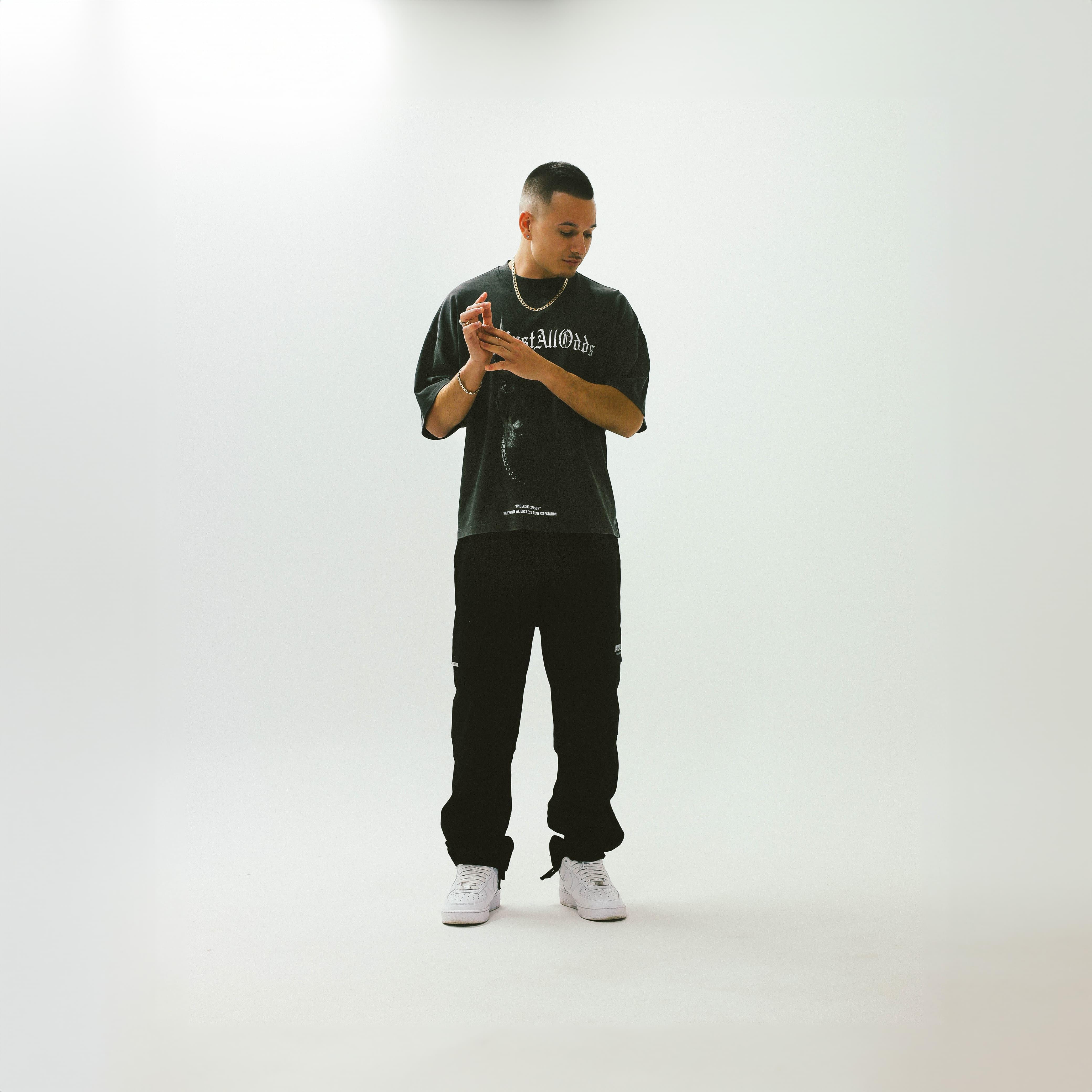 UNDERDOG DISTRESSED BLACK LUXURY TEE