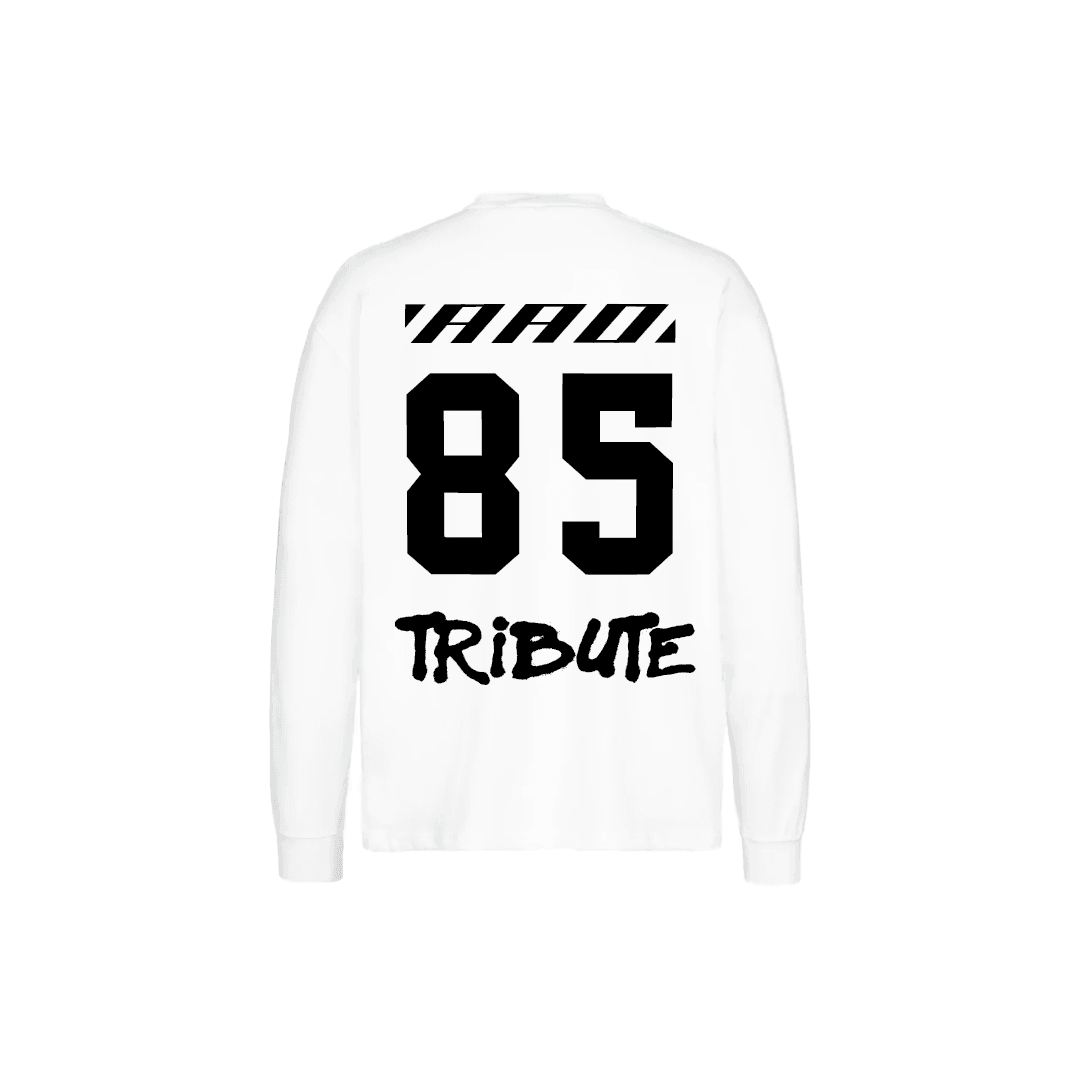 85 WHITE LUXURY LONG SLEEVE TEE