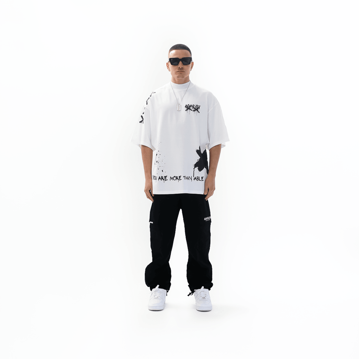 Elevated Series X Mock Neck Ultra Luxury Tee - White