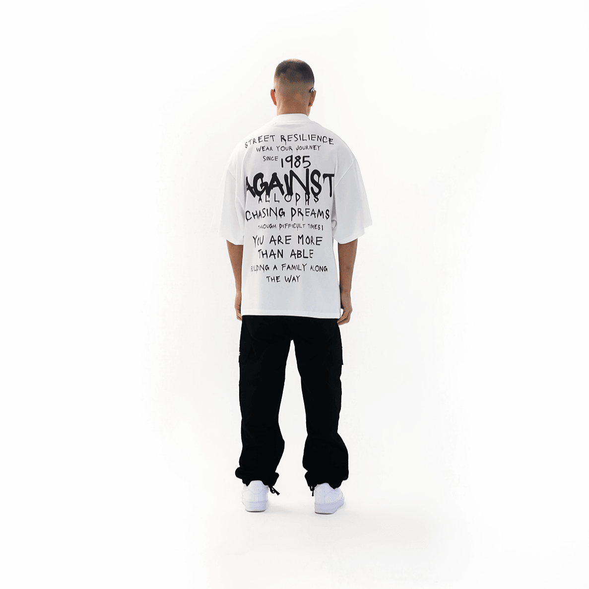 Elevated Series Mock Neck Wear Your Journey Ultra Luxury Tee - White