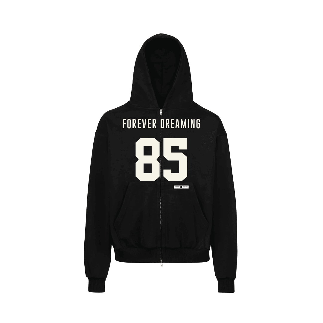 85 BLACK DOUBLE ZIP LUXURY HOODIE