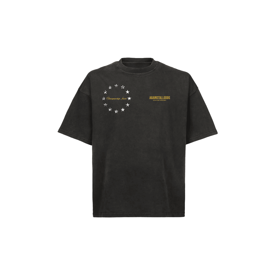 CHAMPIONSHIP DISTRESSED BLACK LUXURY TEE