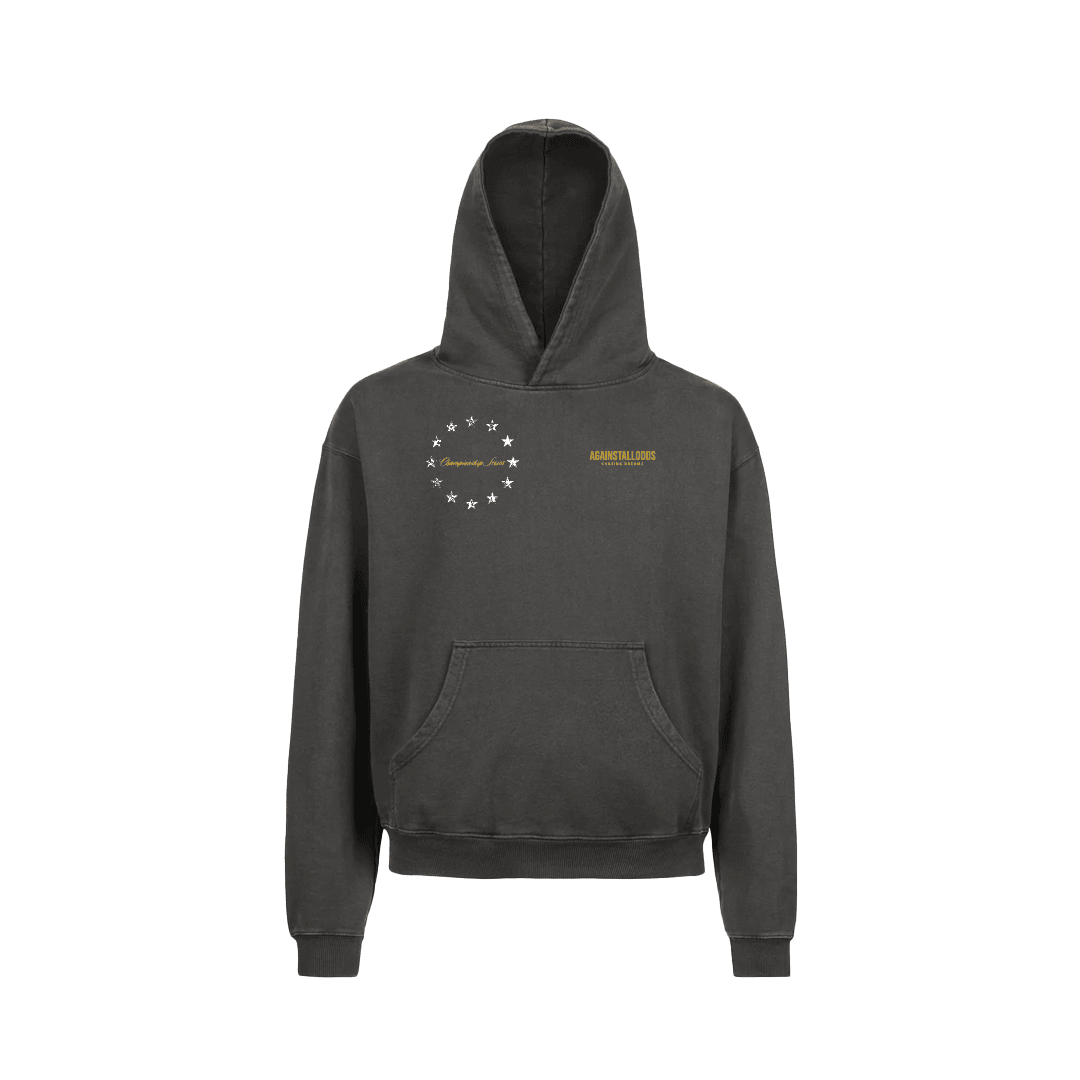 CHAMPIONSHIP DISTRESSED BLACK LUXURY HOODIE