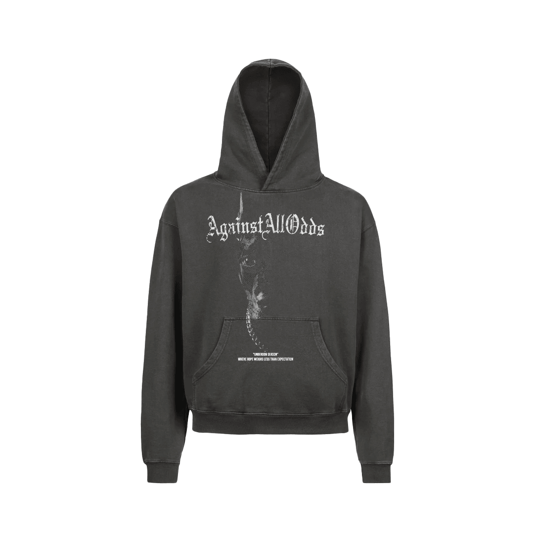 UNDERDOG DISTRESSED BLACK LUXURY HOODIE