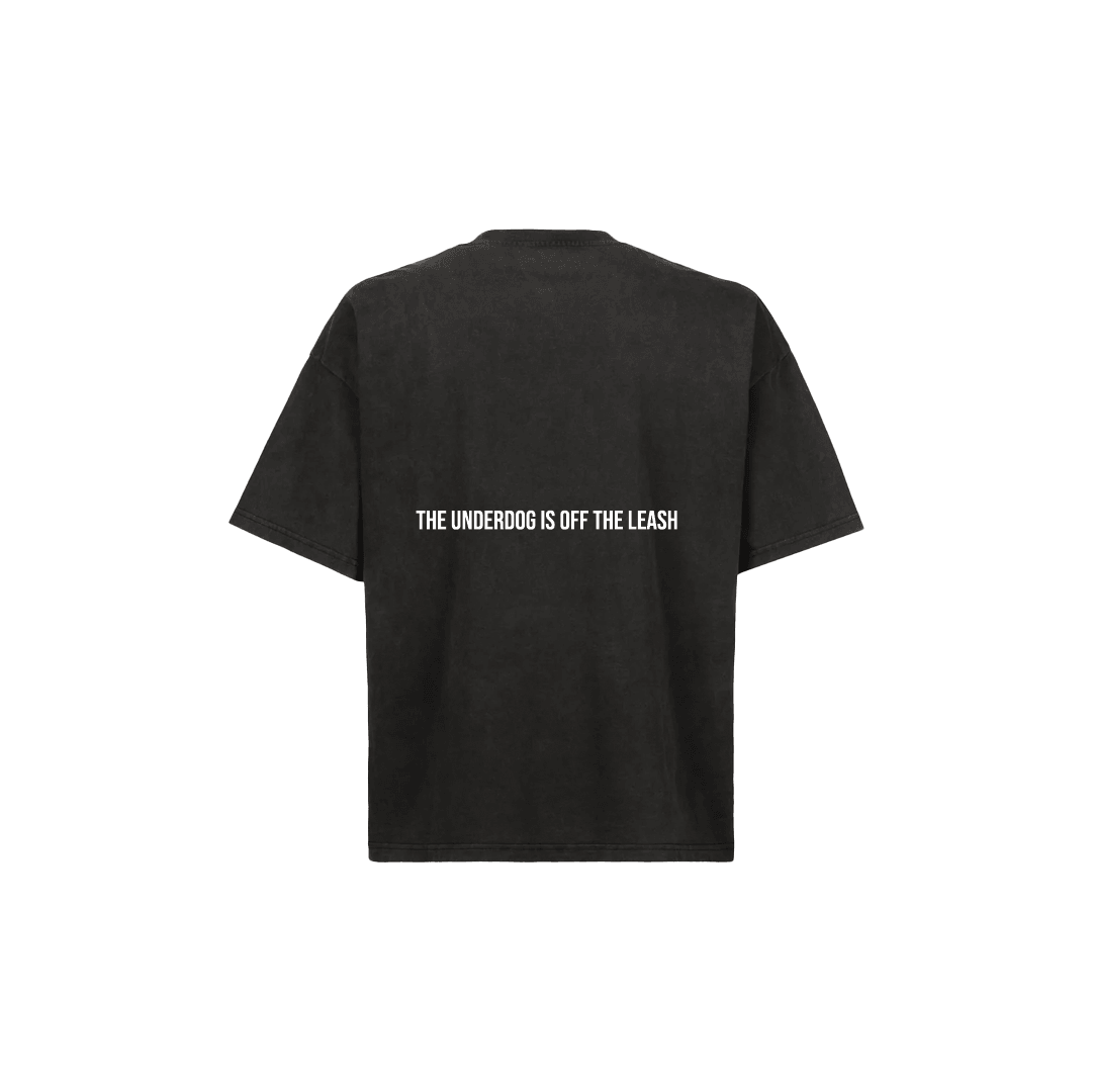 UNDERDOG DISTRESSED BLACK BOXY TEE