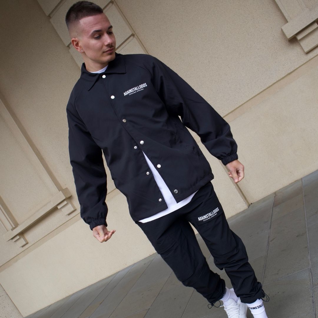 DREAMERS LIGHTWEIGHT OVER COAT - BLACK
