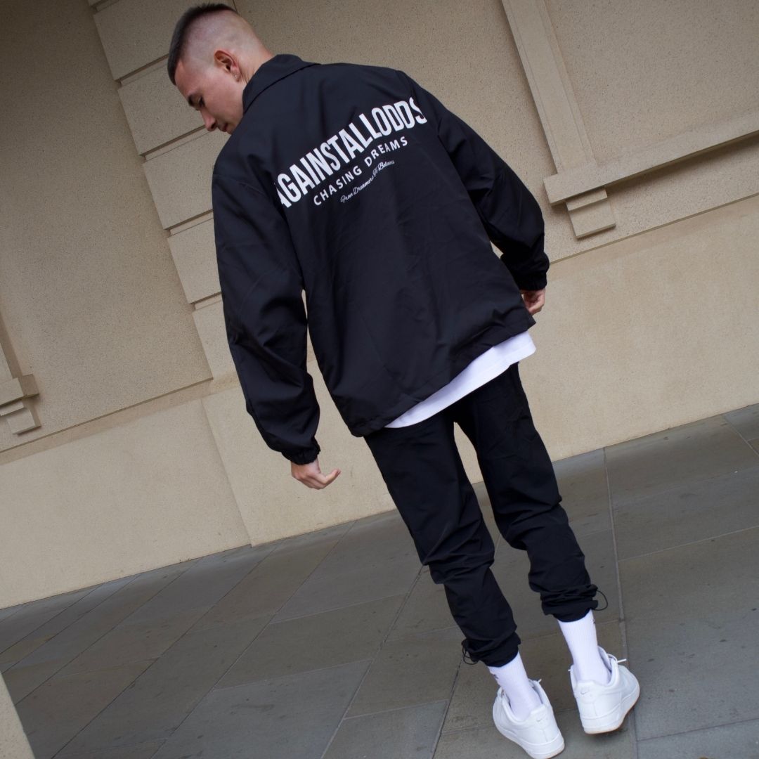 DREAMERS LIGHTWEIGHT OVER COAT - BLACK