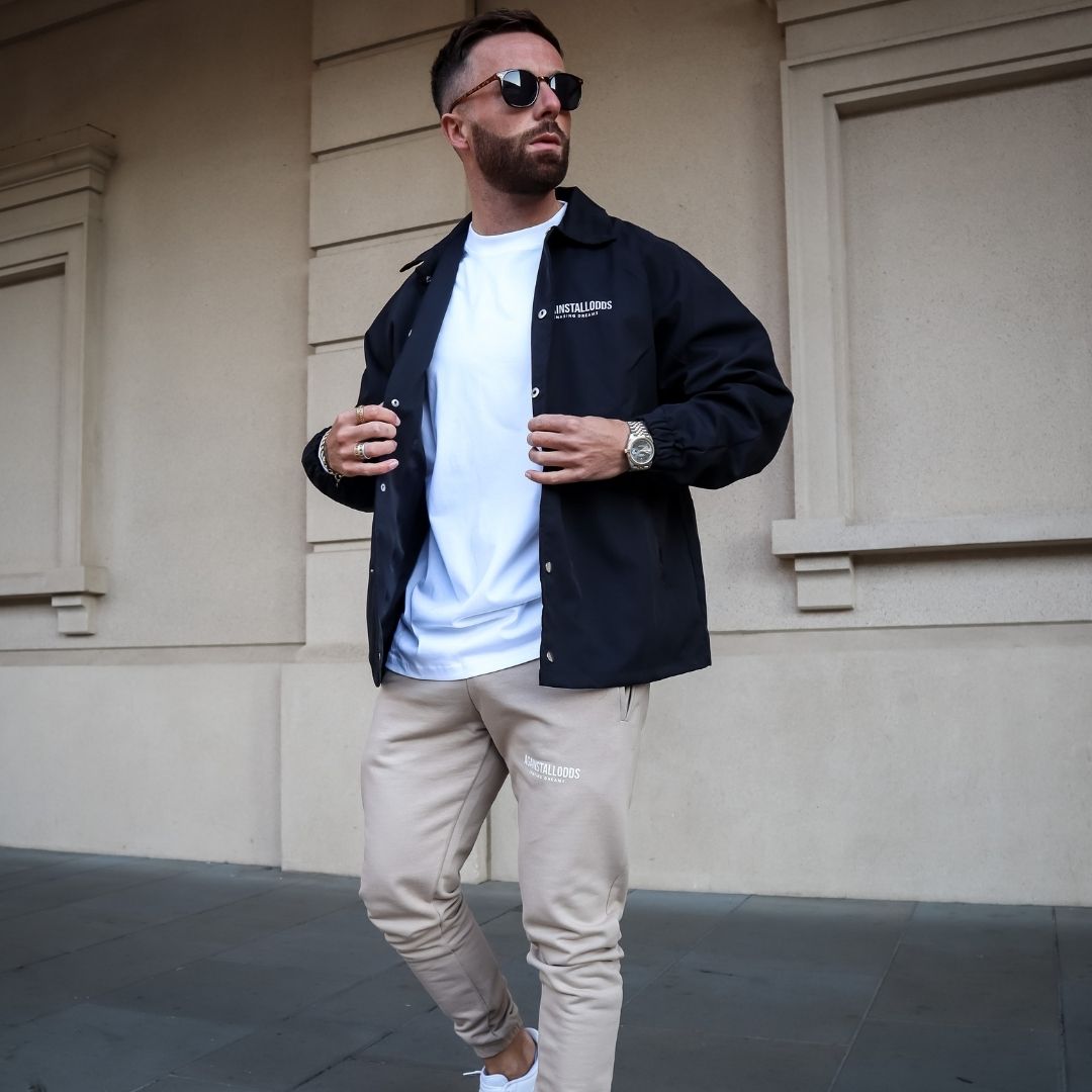 DREAMERS LIGHTWEIGHT OVER COAT - BLACK