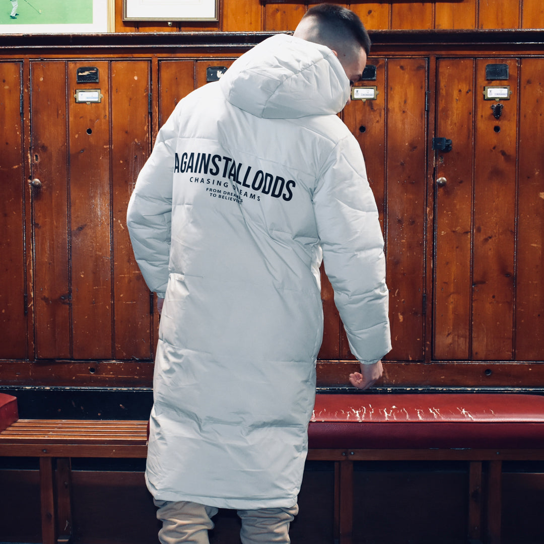 THE DREAMERS LONGLINE WINTER PUFFER JACKET - SNOW
