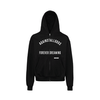 COLLEGE BLACK DOUBLE ZIP LUXURY HOODIE