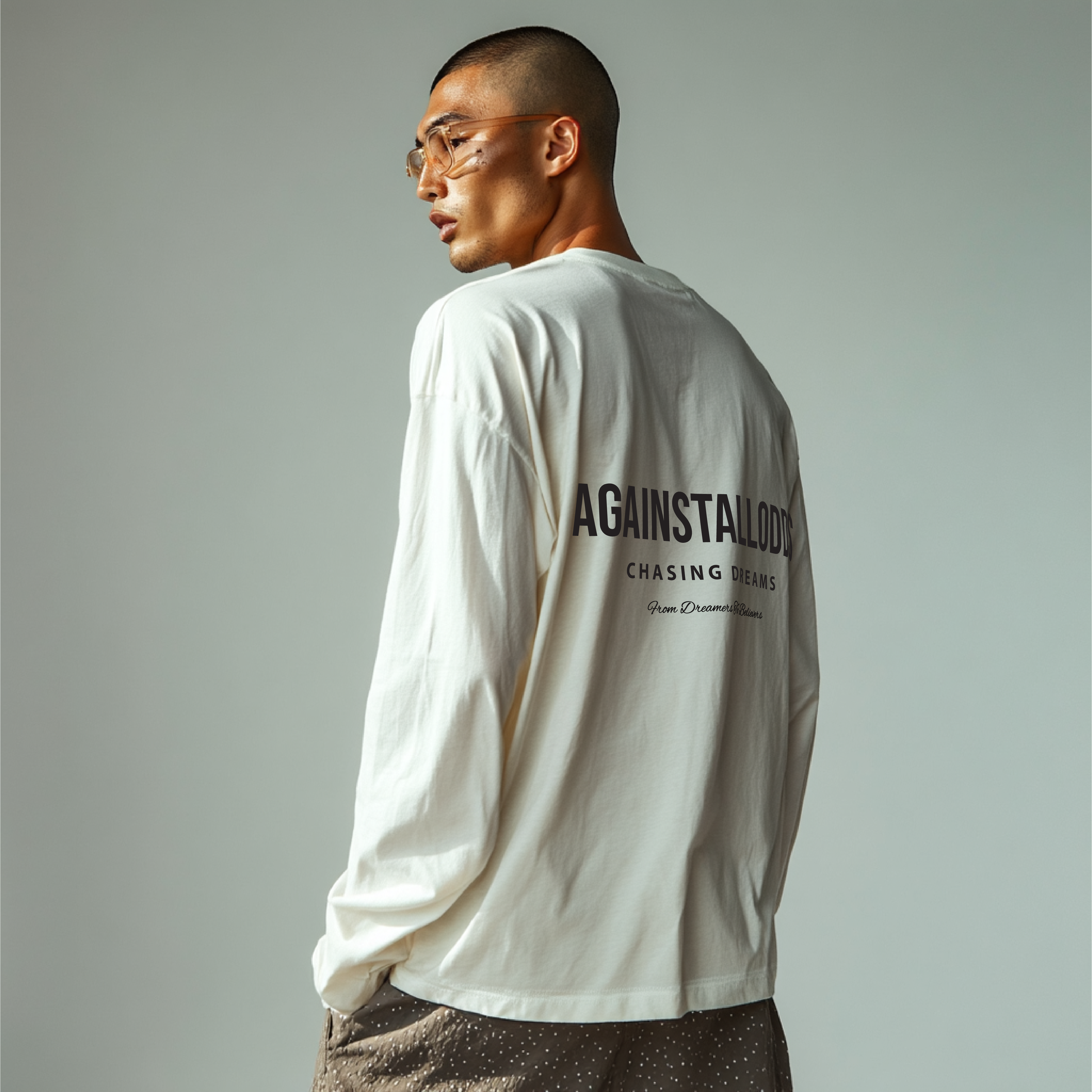 DREAMERS WHITE  LUXURY LONG SLEEVE TEE
