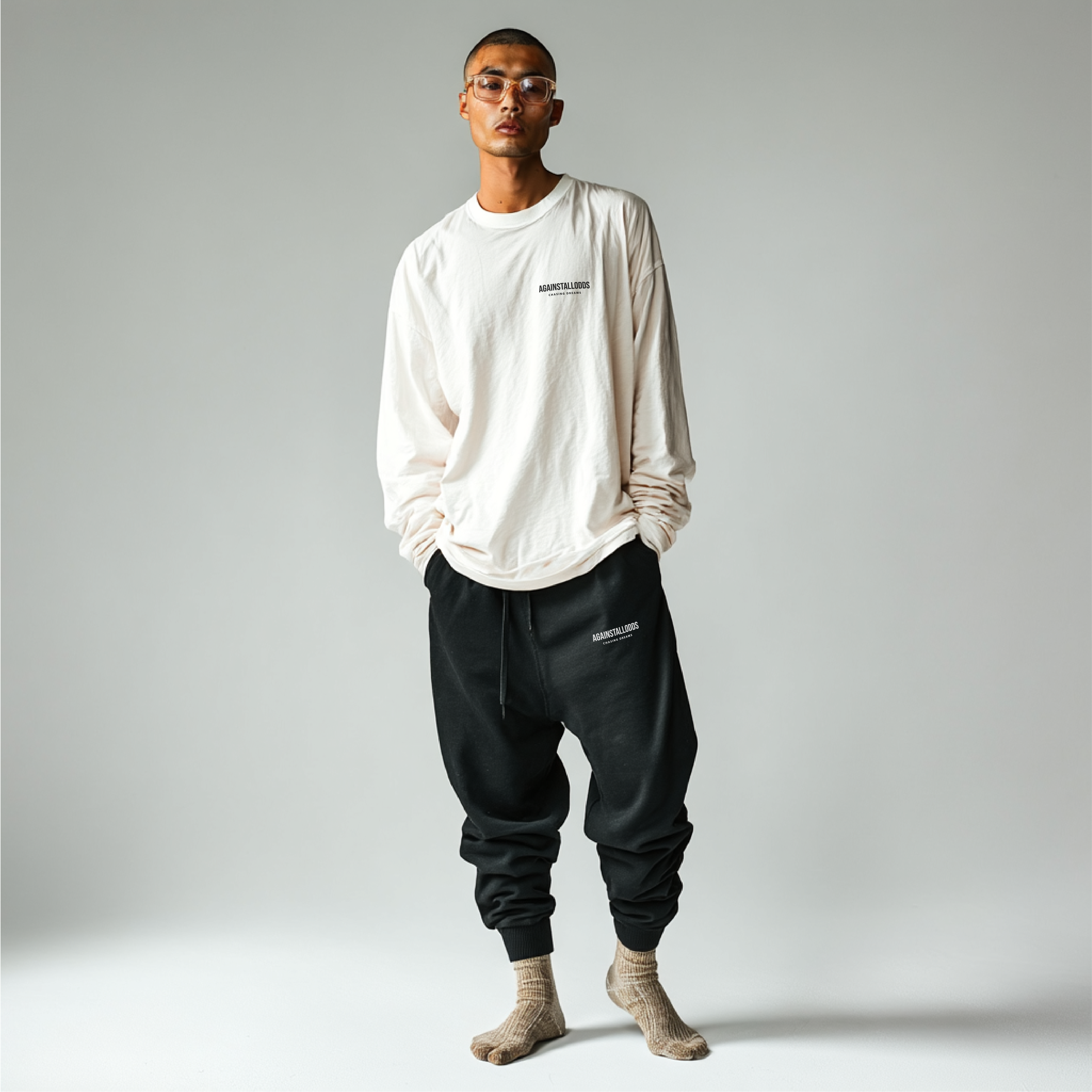 DREAMERS WHITE  LUXURY LONG SLEEVE TEE