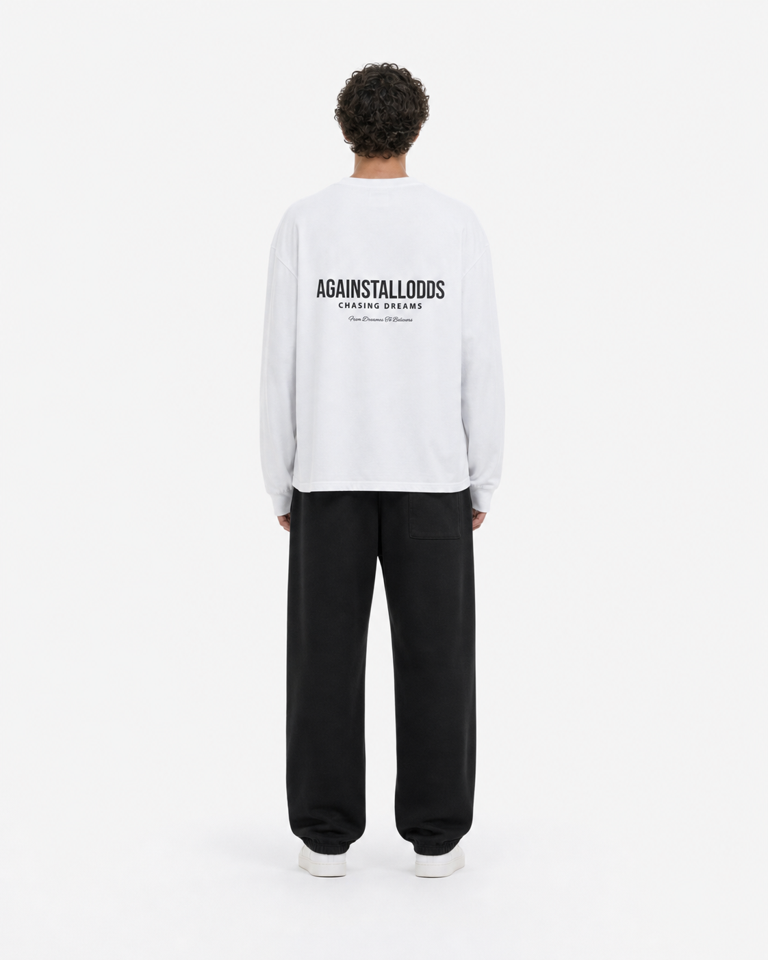 DREAMERS WHITE  LUXURY LONG SLEEVE TEE